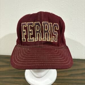 VINTAGE Ferris State Bulldogs 70s 80s USA Made Trucker Hat Classic Sportswear